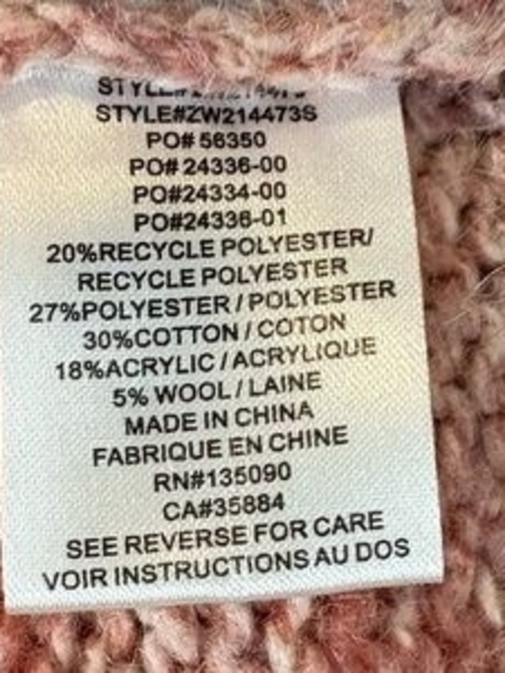 Z Supply Ombre Pink to Gray Crewneck Sweater - Picture 5 of 6